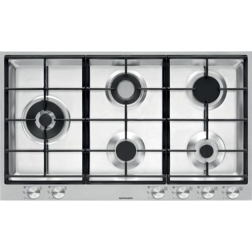 BARAZZA 1PBF95 Piano cottura a gas incasso 2 gas + 2 doppia corona Chef, Inox AISI 304, Griglie in ghisa