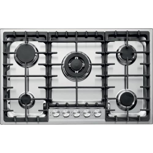 BARAZZA 1POF80 Piano cottura a gas | 5 fuochi, Acciaio inox AISI 304, Griglie ghisa
