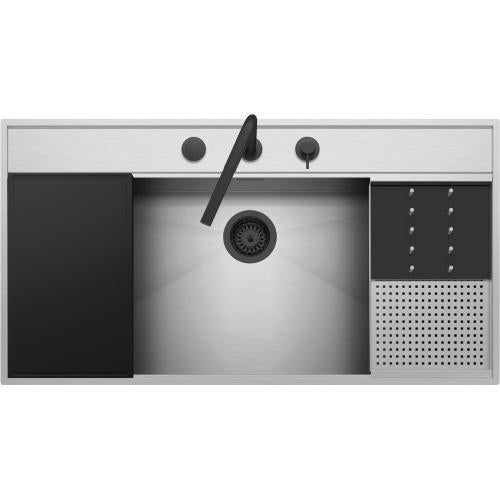 BARAZZA 1LFX101NK Lavello Incasso | Finitura satinata, Vasca 40 cm, Spessore acciaio 1 mm