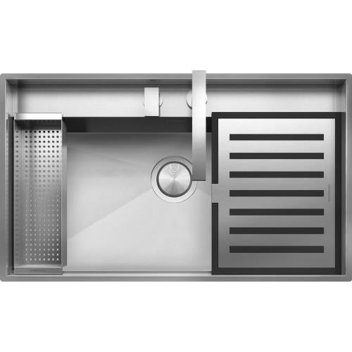 BARAZZA 1LLB91K Lavello Incasso | 1 vasca con abbassamento, Accessori inclusi, 102x69x47 cm