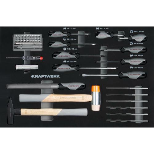 Kraftwerk Tools 105.102.018 Cassetto Cacciavite / portautensili a percussi 49-pz.