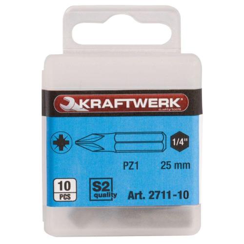 Kraftwerk Tools 2711-10 1/4'' Inserto Pozidriv 25 mm Nr. 1, 10 pz.