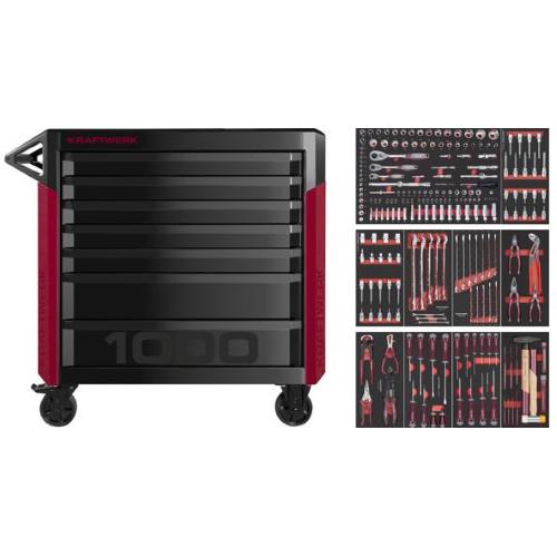Kraftwerk Tools 102.517.005 PRO LINE Carrello da officina PT1000 7 cassetti 221 pz.