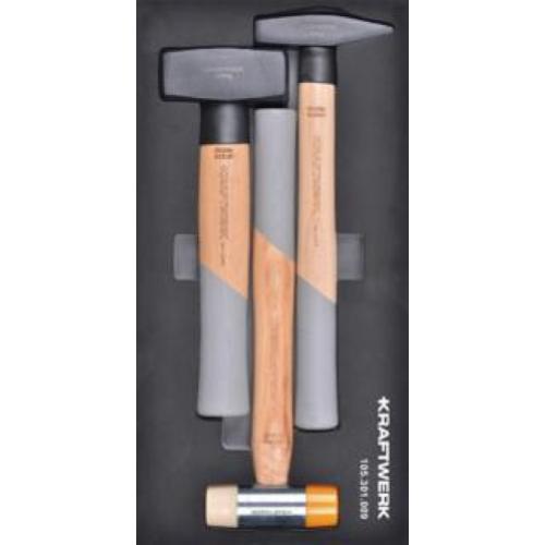 Kraftwerk Tools 105.301.009 Set di martelli 3-pz. Inlay 20x40