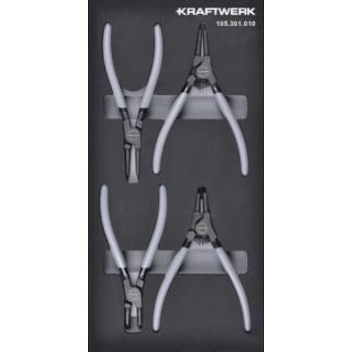 Kraftwerk Tools 105.301.010 Pinza per anelli di sicurezza 4 pz. Inlay 20x40