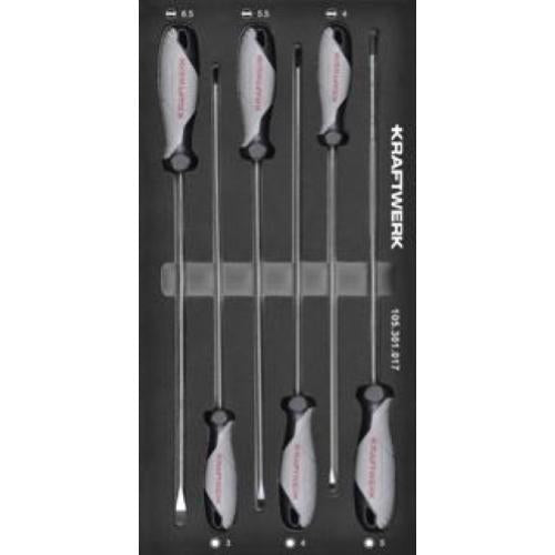 Kraftwerk Tools 105.301.017 Cacciaviti lunghi a slot esagonale 6-pz. Inlay 20x40