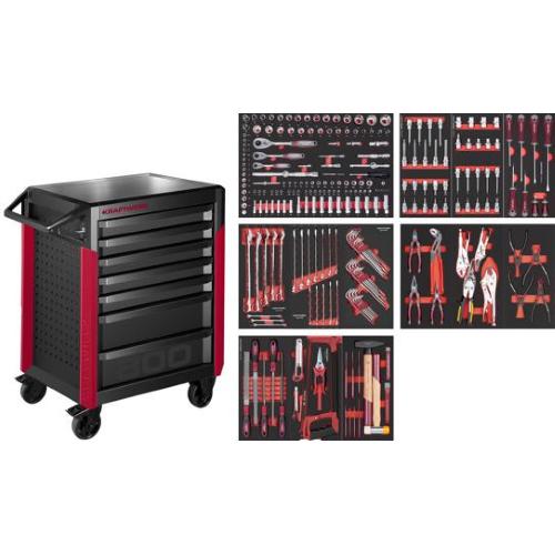 Kraftwerk Tools 102.417.006 PRO LINE Carrello da officina PT800 7 cassetti 274 pz.