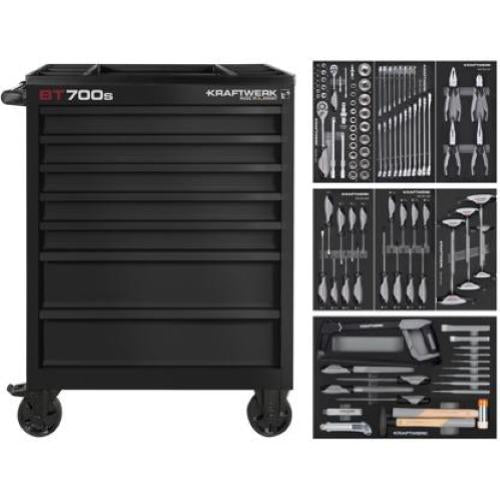 Kraftwerk Tools 102.107.BLK2 BT LINE Carrello da officina BT700s, 7 cassetti, 113 pzi.
