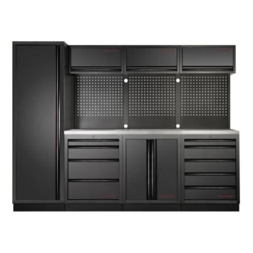Kraftwerk Tools 3964B-BLK-IX MOBILIO BLK Mobili da officina a 3 elementi, Inox