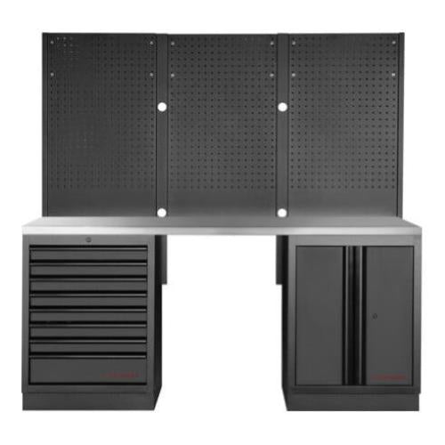 Kraftwerk Tools 3964K-BLK-003-IX MOBILIO BLK Mobili da officina a 2 elementi, Inox