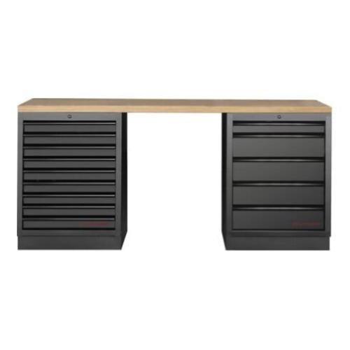 Kraftwerk Tools 3964K-BLK-007 MOBILIO BLK Mobili da officina a 2 elementi, Faggio