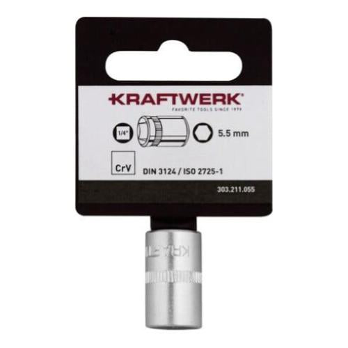Kraftwerk Tools 303.211.055 BASIC LINE Chiave a bussola 1/4" 5.5 mm con gancio