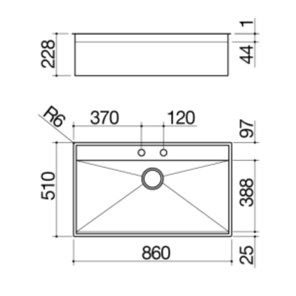 Barazza 1LLB91K Lavello LAB KIT incasso filo e sottotop da 86×51