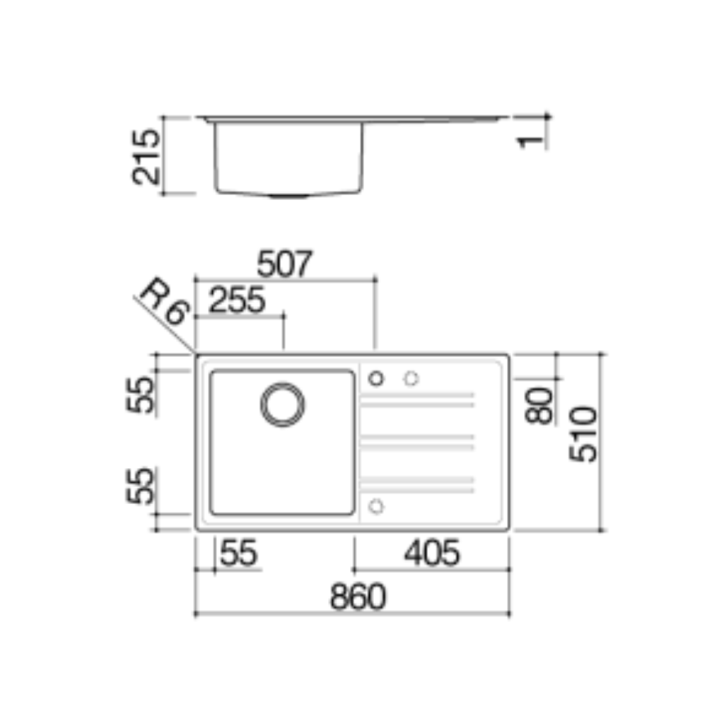 Lavello Easy Barazza 1LES91PD incasso e filo 86×51 1 vasca + gocciolatoio