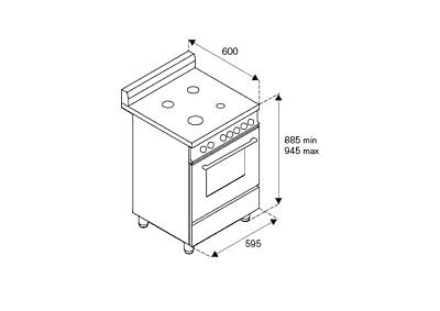 La Germania cucina gas 60x60 cm forno elettrico Rosso - AMN664EVIT - EldomCasa