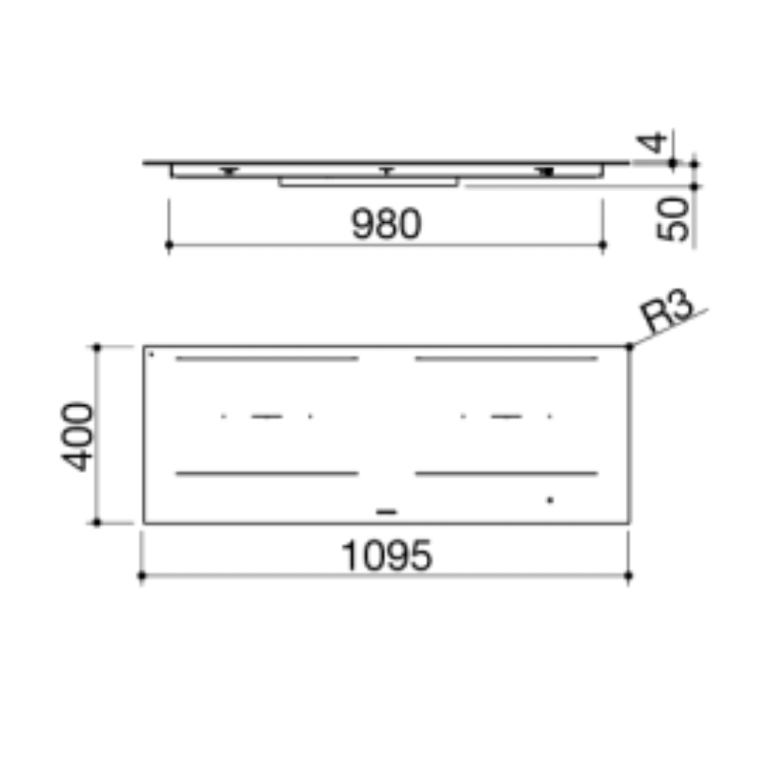 Barazza 1PIDC120N Piano cottura City 120 cm, 4 zone a induzione