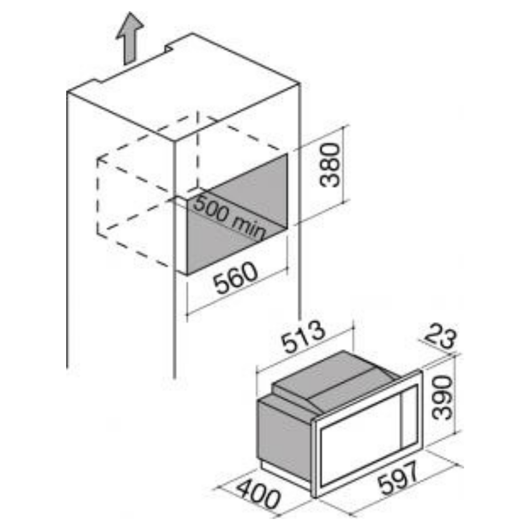 Barazza Microonde da incasso Vintage 60 cm 1MOI