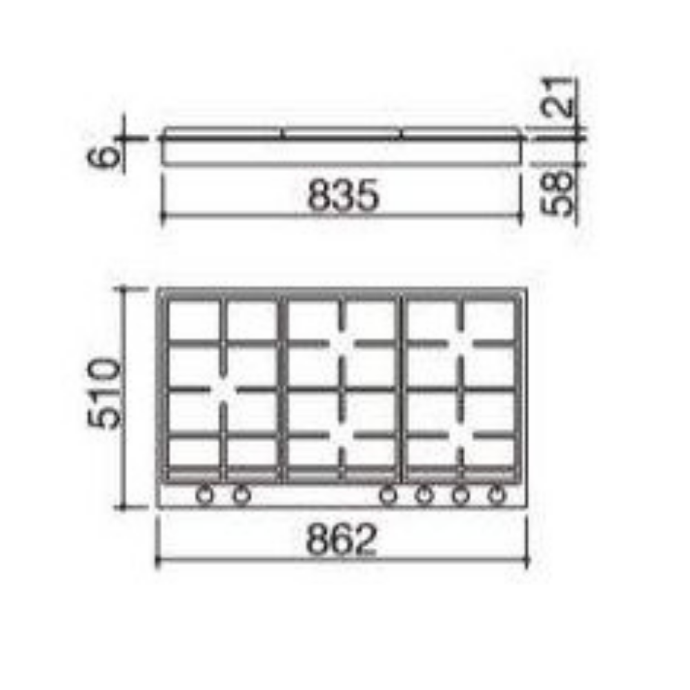 Piano cottura B_Free incasso da 90 cm Barazza 1PBF95