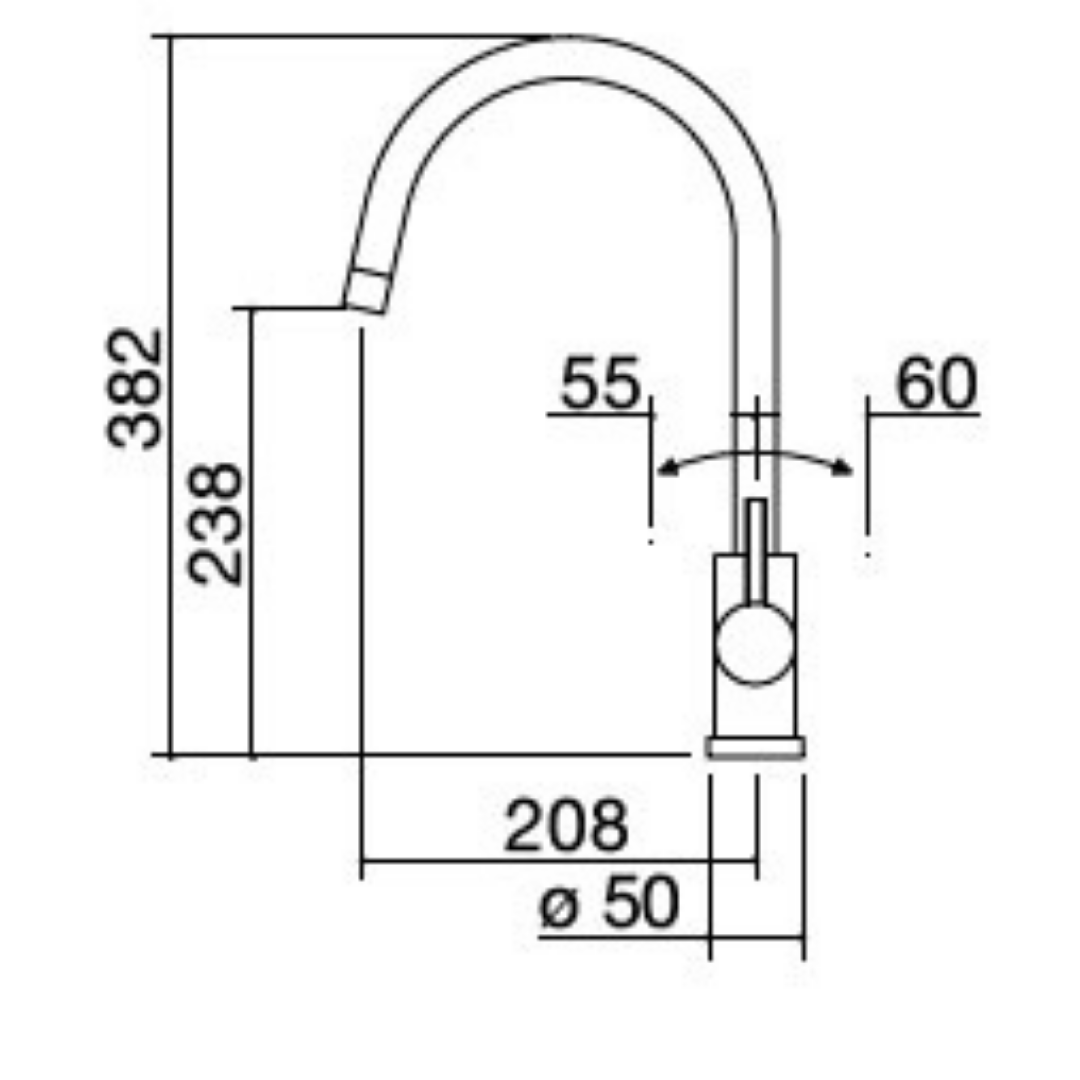 Rubinetto miscelatore cucina City One 1RUBCY1 Barazza colore NERO