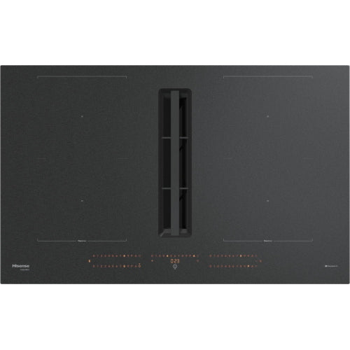 Hisense HEH8443BSRWF Piano cottura a induzione con cappa aspirante integrata incasso Nero, Da incasso, 83 cm | Classe energetica A+++
