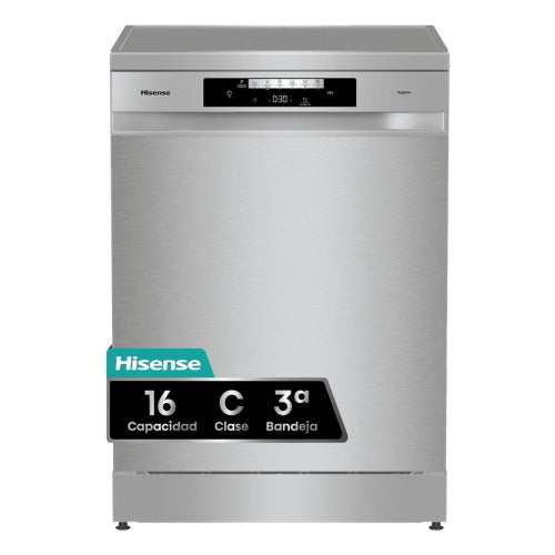 Hisense HS643C90X Lavastoviglie | Libera installazione | Classe energetica C | Libera installazione, Dimensione massima (60 cm), Argento