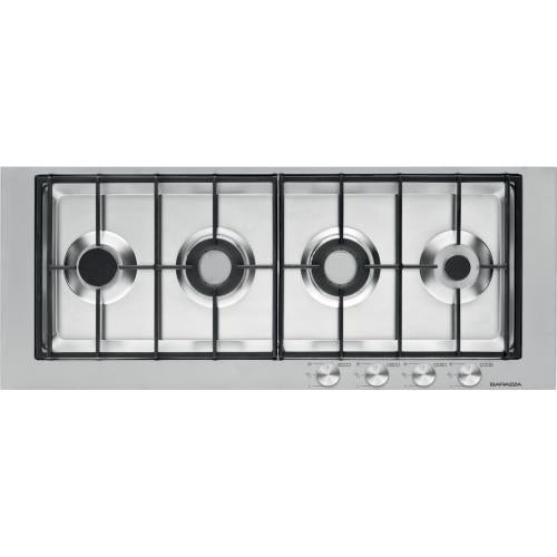 BARAZZA 1PBF104 Piano cottura a gas incasso 2 gas + 2 doppia corona Chef, Acciaio inox AISI 304, Griglie in ghisa