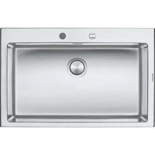 BARAZZA 1LBO81 Lavello Incasso | Acciaio inox, 1 vasca, Profondità 28 cm