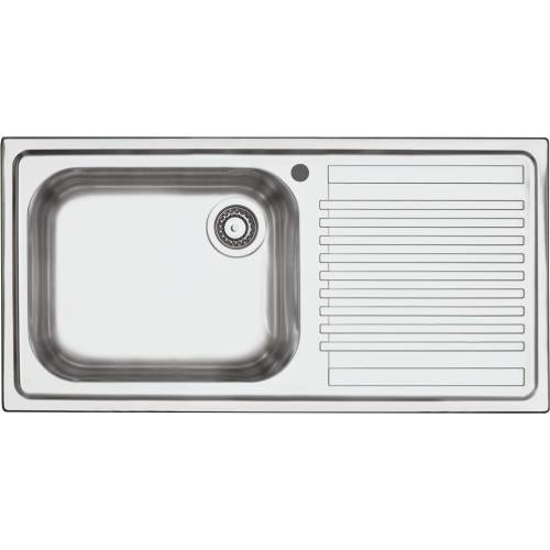 BARAZZA 1LFS10D Lavello Incasso | 1 vasca + gocciolatoio, 50x40x21 cm, Acciaio inox