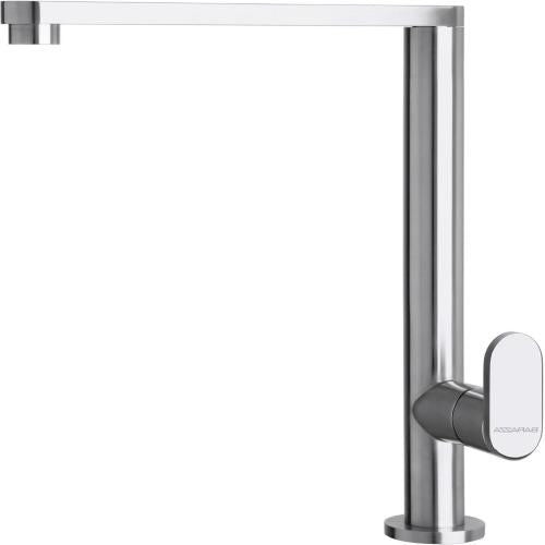 BARAZZA 1RUBMBF1C Miscelatore Lavello | Finitura cromo lucido, Flessibili inox, Bocca girevole