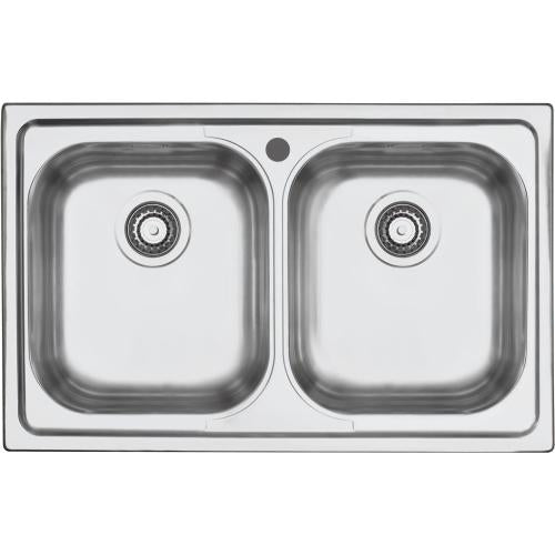BARAZZA 1LFS82 Lavello Incasso | 2 vasche, Profondità 22 cm, Acciaio inox