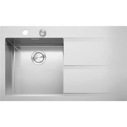 BARAZZA 1LMDR91D Lavello Incasso | Piano appoggio dx, Vasca 40x40x20 h, Acciaio inox satinato