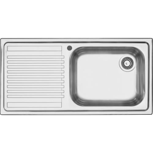 BARAZZA 1LFS10S Lavello Incasso | 1 vasca + gocciolatoio, 50x40x21 cm, Gocciolatoio sx
