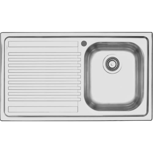 BARAZZA 1LFS91S Lavello Incasso | 2 vasche, 34x39x21 cm, Gocciolatoio sx