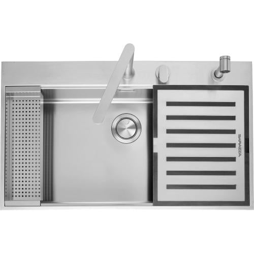 BARAZZA 1LBF9K Lavello Incasso | Acciaio inox verniciato, Profondità 28 cm, Peso 19,9 kg