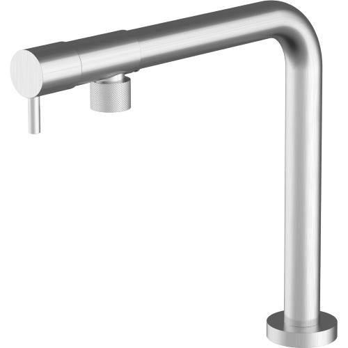 BARAZZA 1RUBBSM Miscelatore Lavello | Altezza minima 71 mm, Acciaio inox satinato, Rotazione canna 360°