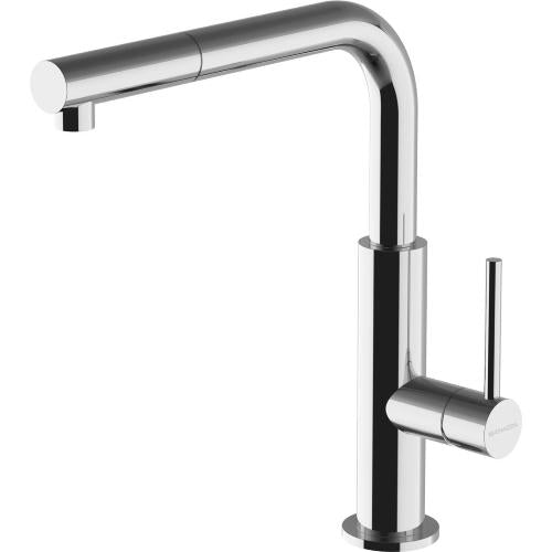 BARAZZA 1RUBMOF1C Miscelatore Lavello | Doccia estraibile, Inox AISI 316, Rotazione 360°