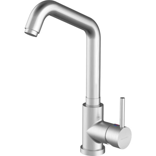 BARAZZA 1RUBMS2 Miscelatore Lavello | Finitura inox satinato, Rotazione 360°, Cartuccia dischi ceramici