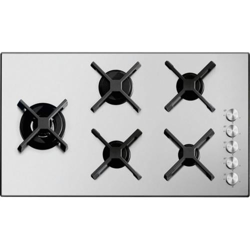 BARAZZA 1PSP95 Piano cottura a gas incasso 2 gas + 2 pesciera + tripla corona, Griglie in ghisa, Acciaio inox AISI 304