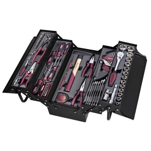 Kraftwerk Tools 206.000.000 Cassetta di utensili, attrezzata, 1/4" + 1/2", 106 pz.