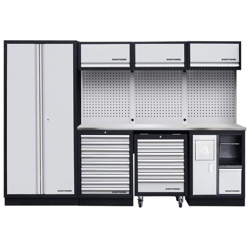 Kraftwerk Tools 3964DIX Parete d'officina MOBILIO a 4 elementi - Inox.