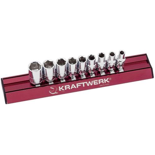 Kraftwerk Tools 100599 9pz- Set MAGALU di chiavi a bussola in pollici 1/4"