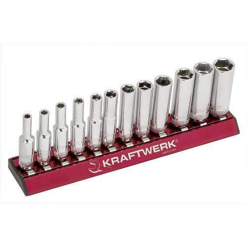 Kraftwerk Tools 101990 12pz- Set MAGALU di chiavi a bussola lunghe 1/4"