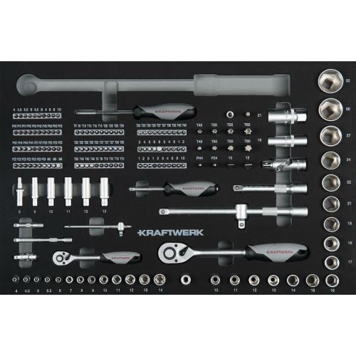 Kraftwerk Tools 105.102.017 Cassetto per chiave a bussola 1/4" 1/2" 164-pz.