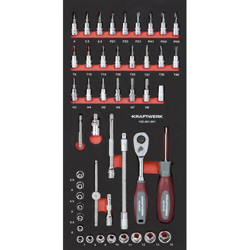 Kraftwerk Tools 105.401.001 Set di bussole 1/4" 46-pz. Inlay 20x40