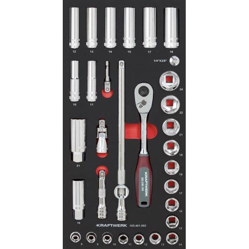 Kraftwerk Tools 105.401.002 Set di bussole 3/8" 32-pz. Inlay 20x40