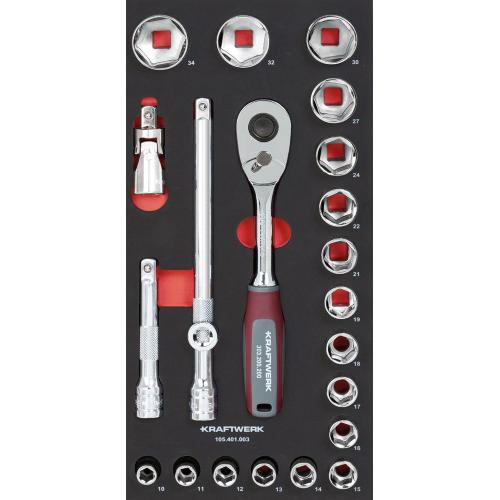 Kraftwerk Tools 105.401.003 Set di bussole 1/2" 22-pz. Inlay 20x40