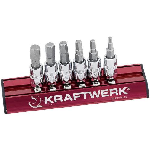 Kraftwerk Tools 106099 6pz- Set di chiavi a bussola giravite esagonali 1/4"