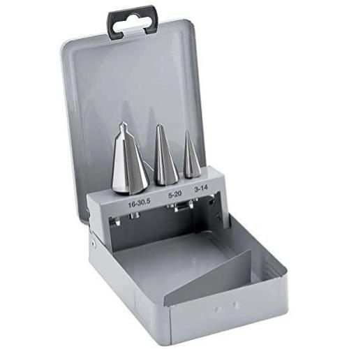 Kraftwerk Tools 18100 3pz- Set di punte coniche per forare ed allargare in HSS Co5
