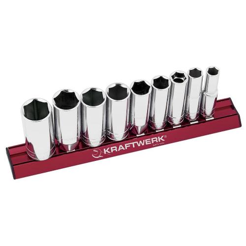 Kraftwerk Tools 201599 9pz- Set MAGALU di chiavi a bussola lunghe in pollici 3/8"