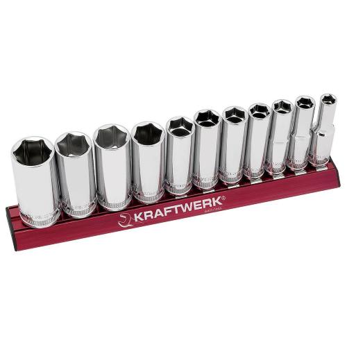 Kraftwerk Tools 201990 11pz- Set MAGALU di chiavi a bussola lunghe 3/8"